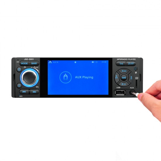 3001 4.1Inch 1 Din Car Stereo MP5 Player Touch Screen FM Radio bluetooth USB AUX Mirror Link Remote Control Support Backup Camera