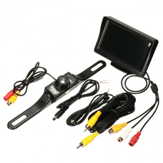 4.3 Inch Car TFT LCD Display Rear View System Kit Monitor Night Vision Reversing Camera Waterproof