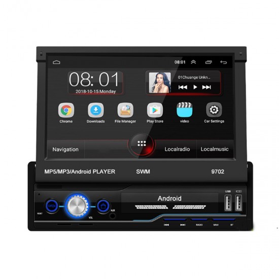 7 Inch 1 Din Android 8.1 Car Radio Stereo MP5 Player 4 Core 1+16G Retractable Touch Screen WIFI GPS bluetooth FM AUX With 4LED Backup Camera 7 Inch 1 Din Android 8.1 Car Radio Stereo MP5 Player 4 Core 1+16G Retractable Touch Screen WIFI GPS bluetooth FM AUX With 4LED Backup Camera
