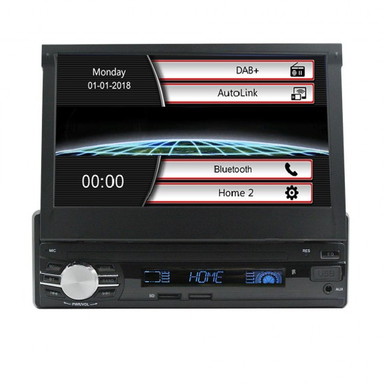7 Inch 1 Din Car DAB+ Player FM AM Radio MP5 1080P Touch Screen Rearview Camera bluetooth Handsfree Autoradio
