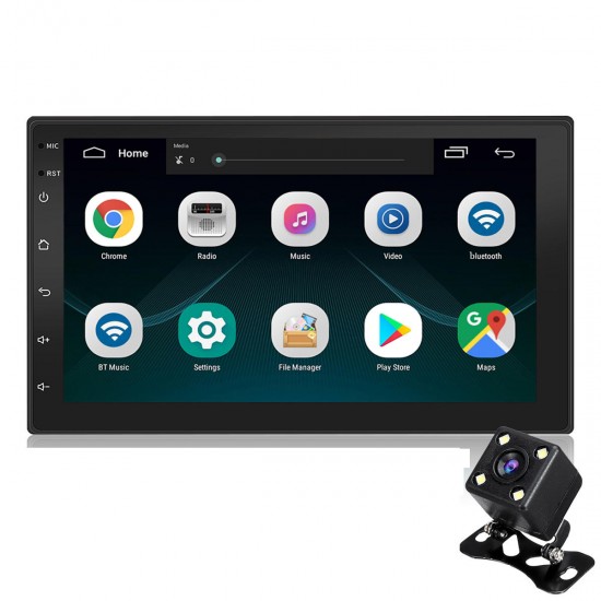 7 Inch 2 Din Android 8.1 Car Stereo Radio Auto MP5 MP3 Player 4 Core 1+16G Touch Screen GPS Wifi bluetooth FM With Rearview Camera