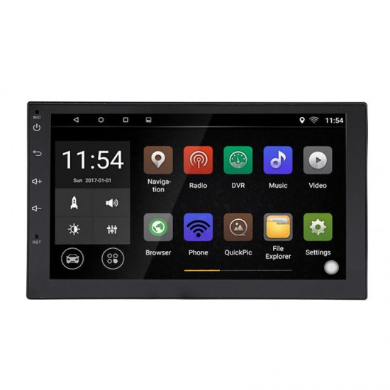 7 Inch 2DIN Android 8.1 Car Stereo Radio 4 Core 1G+16G IPS Touch Screen WiFi GPS bluetooth Subwoofer FM AM RDS External Mic