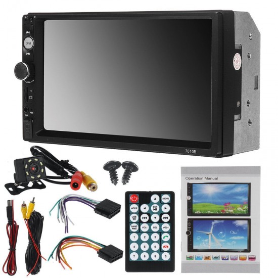 7010B 7 Inch 2DIN Car MP5 Player LCD Touch Screen bluetooth FM Radio Phone Mirror Link With 8LED Backup Camera 7010B 7 Inch 2DIN Car MP5 Player LCD Touch Screen bluetooth FM Radio Phone Mirror Link With 8LED Backup Camera