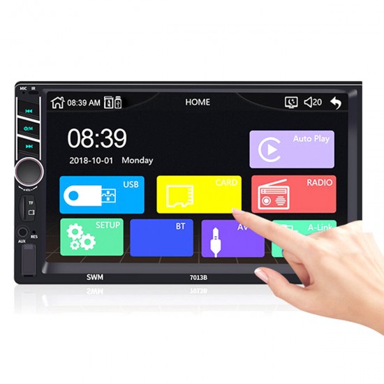 7013B 7 Inch 2Din Car Radio Head Unit MP5 Player bluetooth Hands-free FM USB Support Rear View Camera