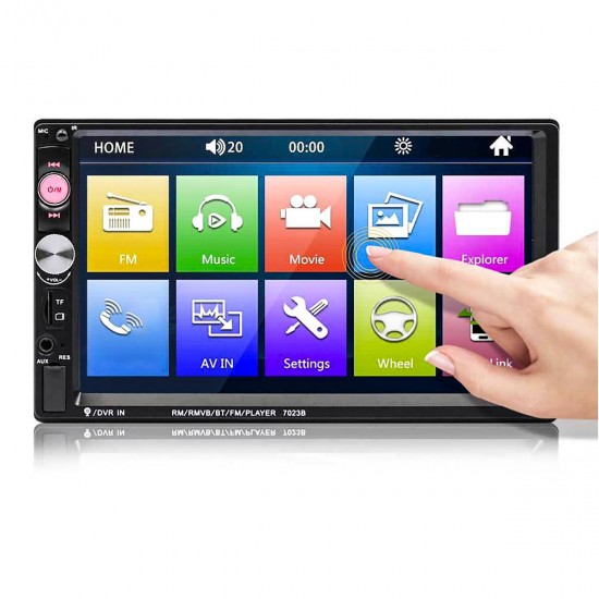 7023B 7 Inch 2Din Wince Car Stereo Radio Auto MP5 Player HD bluetooth Hands-free Touch Screen FM AUX USB Support Reversing Image