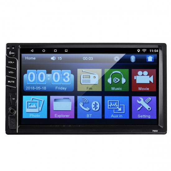 7033 7 Inch Double 2DIN Car MP5 Player FM Radio Stereo TF Card USB Port With Rear Camera 7033 7 Inch Double 2DIN Car MP5 Player FM Radio Stereo TF Card USB Port With Rear Camera