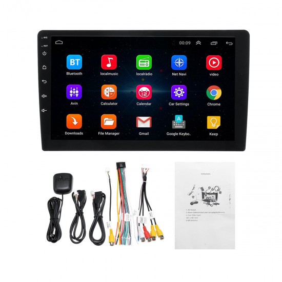 9.0 inch For Android 8.1 Car Radio Stereo Muti-medium Player 8 Core 1+16G 2+32G GPS 4G bluetooth WiFi Touch Screen AM FM 180° Wide Angle