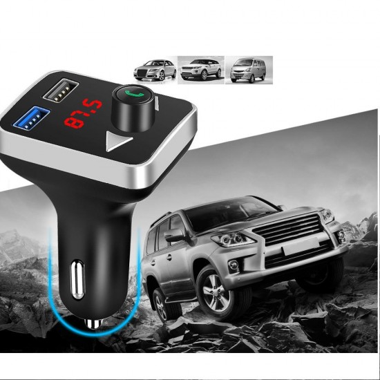 Car Charger MP3 Player bluetooth 4.2+EDR Stereo A2DP FM Transmitter LED Screen Support Hands-free USB