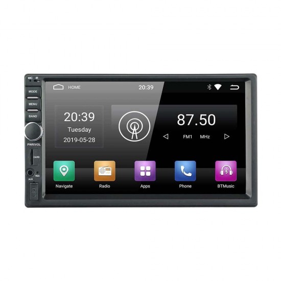 RM-TQ0011 7 Inch 2 Din for Android 9.0 Car Stereo Radio 4 Core 1+16G 2+32G Auto MP5 Player bluetooth Hands-free Touch Screen Wifi AM FM RDS