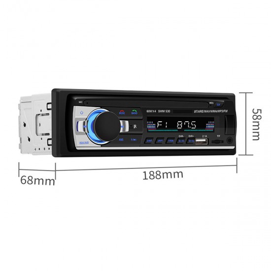 SWM-530 Car Radio Stereo MP3 Player bluetooth Hands-free Dual USB AUX TF SD FM RCA