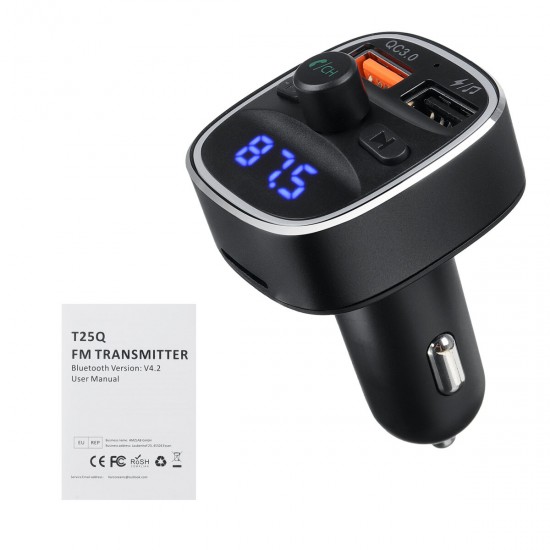 Wireless bluetooth FM Transmitter In-Car MP3 Radio Adapter Car Fast USB