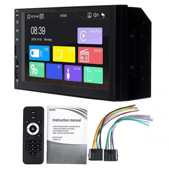 X2 7 Inch 2 Din HD Car Radio MP5 Player Touch Screen bluetooth FM USB TF Card AUX Remote Support Rear View Camera