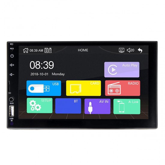 X2 7 Inch 2 Din HD Car Radio MP5 Player Touch Screen bluetooth FM USB TF Card AUX Remote Support Rear View Camera