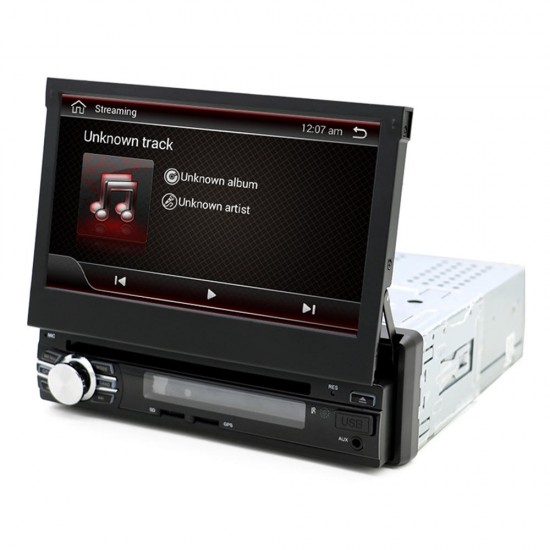 7 Inch 1 DIN Android 8.1 Car DVD Player Retractable Touch Screen Stereo Radio 8 Core 1+32G/2+32G WIFI 4G GPS FM AM RDS