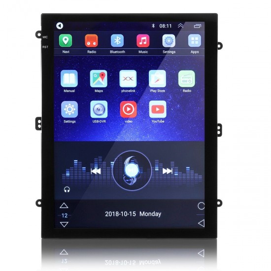 9.7 Inch 2DIN for Android 8.1 Car Stereo Multimedia Player Quad Core 1+16G 2.5D Portrait Screen GPS WIFI FM Radio