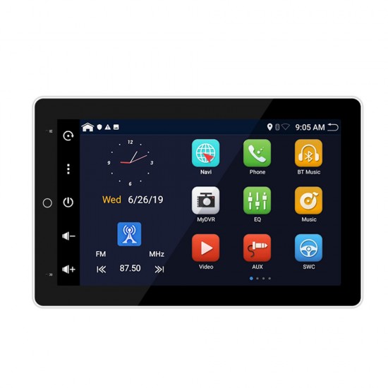 9.7 Inch For Android 8.1 Car Stereo Full-automatic 1DIN Rotable Touch Screen Quad Core 2+32G FM AM Radio GPS WIFI 4G RDS Support Split Screen