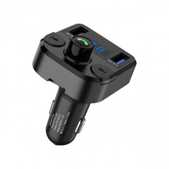 bluetooth 5.0 Car FM Transmitter Wireless MP3 Player Dual USB QC 3.0 12V-24V