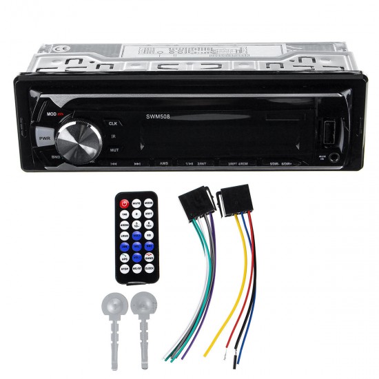 bluetooth Auto Radio Car Stereo Radio FM Aux Input Receiver TF USB 12V In-dash 1 Din Car MP3 Multimedia Player Remote Control