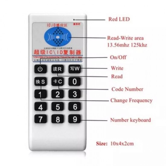 Access Control Handheld RFID IC/ID Card Reader Writer Copier Duplicator 125Khz 13.56MHZ Access Control Card Duplicator