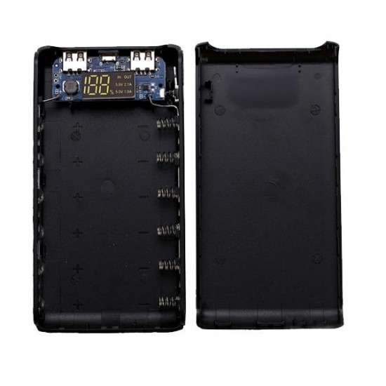 18650 Power Bank Box LCD Screen 6 Batteries Type-c Power Box Motherboard Portable Battery Charger