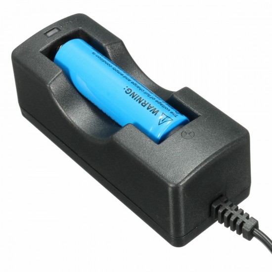 1Pcs 18650 Battery+Charger Set,EU Plug with Plug Adapter