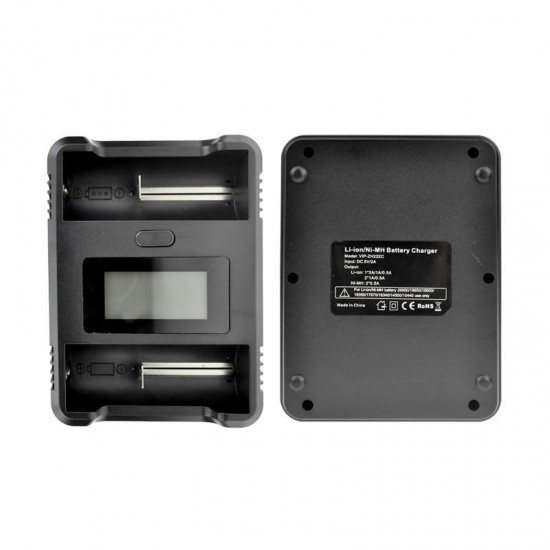 2 slots universal battery charger with USB & LCD display 26650/18650 battery charger