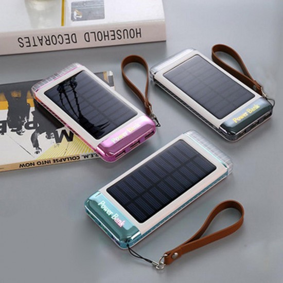 2019 New 20000mAh Solar Power Bank For Flashlight iPhone Mobile Phone Powerbank Power Source