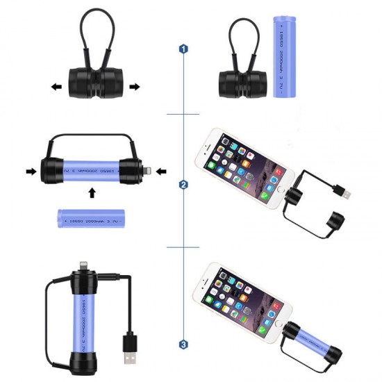 2Pcs Android Plug XC01 Magnetic Charge Mini USB 18650 Battery Charger Power for Android Phone