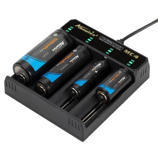 3.7V 4 Slot Universal Intelligent Battery Charger with short circuit protection For Li-ion Battery 18650 26650 14500