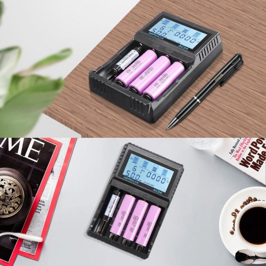 AC04 LCD Display AC/DC Smart Intelligent Universal Li-ion NiMH Flashlight Battery Charger For 18650 26650 21700 AA AAA Battery AC04 LCD Display AC/DC Smart Intelligent Universal Li-ion NiMH Flashlight Battery Charger For 18650 26650 21700 AA AAA Battery