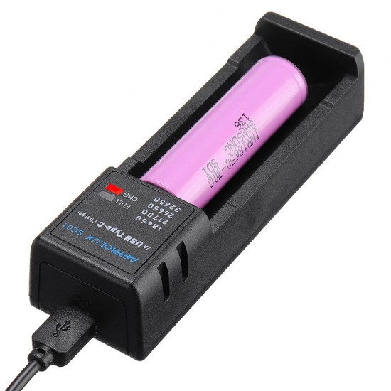 SC01 Type-C 2A Quick Charge USB Battery Charger Li-ion/IMR/INR/ICR Charger For 18650 20700 21700 26650 Cell