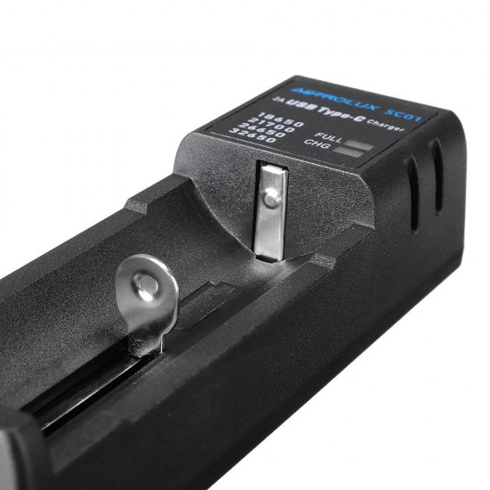 SC01 Type-C 2A Quick Charge USB Battery Charger Li-ion/IMR/INR/ICR Charger For 18650 20700 21700 26650 Cell