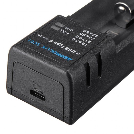 SC01 Type-C 2A Quick Charge USB Battery Charger Li-ion/IMR/INR/ICR Charger For 18650 20700 21700 26650 Cell