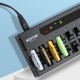 U12 12-Slot Smart Universal AA Li-ion Ni-MH Battery Charger Multiple Protection Flashlight Microphone Battery Charger