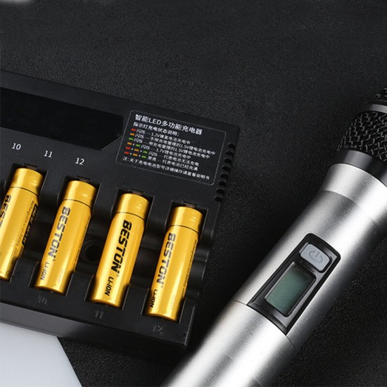 U12 12-Slot Smart Universal AA Li-ion Ni-MH Battery Charger Multiple Protection Flashlight Microphone Battery Charger U12 12-Slot Smart Universal AA Li-ion Ni-MH Battery Charger Multiple Protection Flashlight Microphone Battery Charger