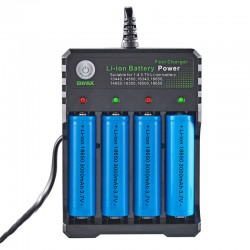 4 Slot 18650/14500/16650/16340 Li-ion Battery Charger EU Plug AC Plug Portable Charger
