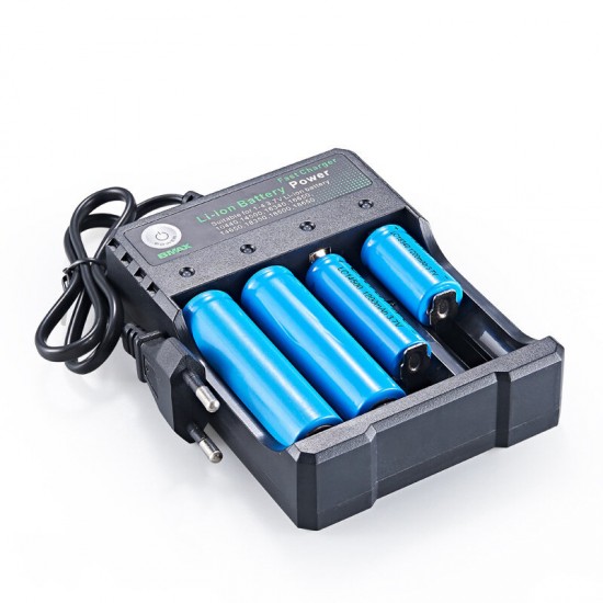 4 Slot 18650/14500/16650/16340 Li-ion Battery Charger EU Plug AC Plug Portable Charger