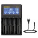 BA-4 Battery Charger LCD Screen US Plug LCD Display Charger For 26650 21700 20700 18650 18490 18350 17670 17500 16340(RCR123) 14500 10440 Battery