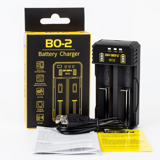 BO2 Smart Li-ion Battery Charger for 14500 18650 26650 21700 Battery BO2 Smart Li-ion Battery Charger for 14500 18650 26650 21700 Battery
