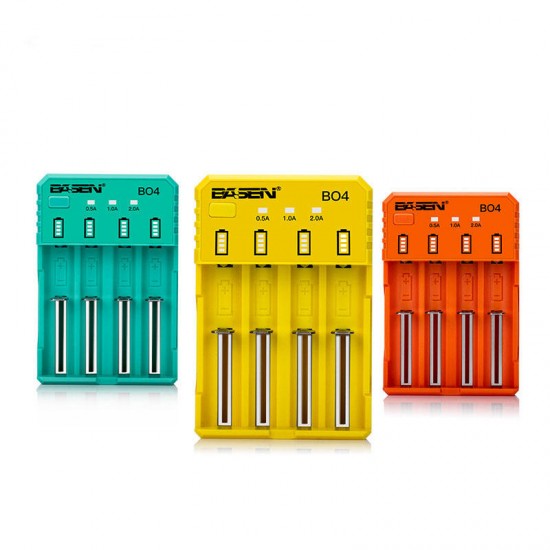 BO4 4Colors Smart Li-ion Battery Charger for 14500 18650 26650 21700 Battery