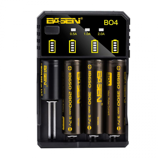 BO4 4Colors Smart Li-ion Battery Charger for 14500 18650 26650 21700 Battery