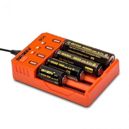 BO4 4Colors Smart Li-ion Battery Charger for 14500 18650 26650 21700 Battery