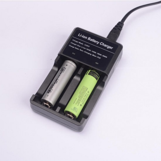 4.2V 1A 2 Slots Universal Li-ion Battery Charger USB Fast Charge For 32650/ 26650/18650/18350/18490/18500/17670/17500/16340/14500/10440