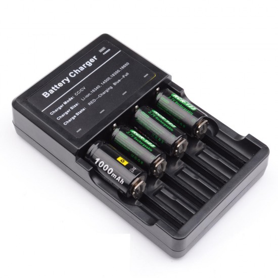 K135 4.2V 1A 4 Slots Auto Stop Protection Universal Li-ion Battery Charger USB Fast Charge For 18650/16340/14500 K135 4.2V 1A 4 Slots Auto Stop Protection Universal Li-ion Battery Charger USB Fast Charge For 18650/16340/14500