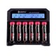 6 Slots Battery Charger LED Display Screen USB/EU/US Plug Small Li-ion Charger For 18650