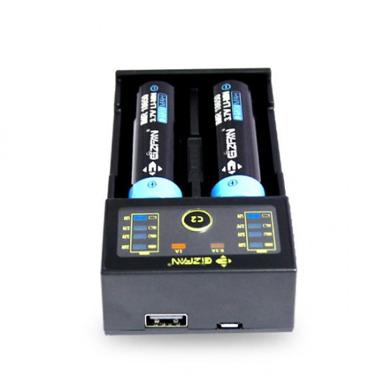 C2 2 Slots USB Battery Charger LED Display Screen Charger For AAA Rechargeable Battery C2 2 Slots USB Battery Charger LED Display Screen Charger For AAA Rechargeable Battery