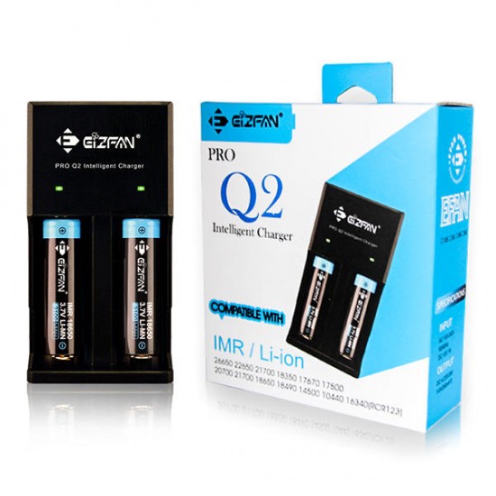 Pro Q2 2 Slots Battery Charger Smart Charger For 18650 20700 21700 26650 Battery US/EU Plug Pro Q2 2 Slots Battery Charger Smart Charger For 18650 20700 21700 26650 Battery US/EU Plug