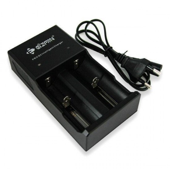 Pro Q2 2 Slots Battery Charger Smart Charger For 18650 20700 21700 26650 Battery US/EU Plug