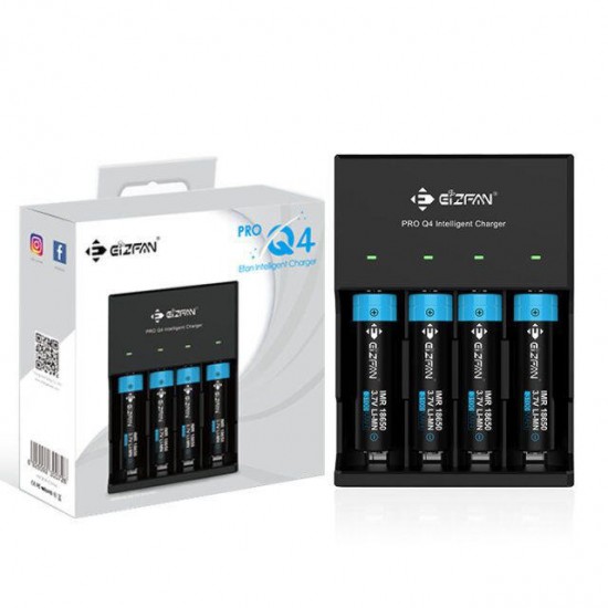 Pro Q4 4 Slots Battery Charger For 18650 20700 21700 Battery US/EU Plug Pro Q4 4 Slots Battery Charger For 18650 20700 21700 Battery US/EU Plug