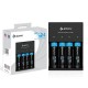 Pro Q4 4 Slots Battery Charger For 18650 20700 21700 Battery US/EU Plug Pro Q4 4 Slots Battery Charger For 18650 20700 21700 Battery US/EU Plug